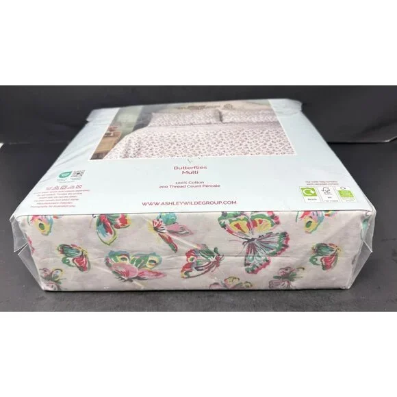 CATH KIDSTON BUTTERFLIES Queen Sheet Set 100% Cotton 200 TC Percale NIB NEW - Picture 7 of 7